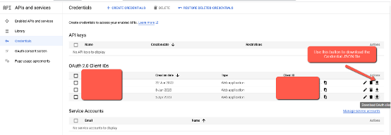 Google Credentials JSON file upload