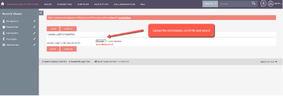 Google Login button activation in SuiteCRM