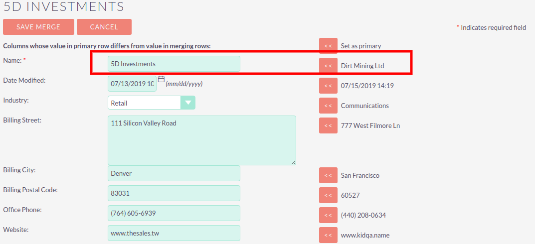 Data cleaning process in CRM system