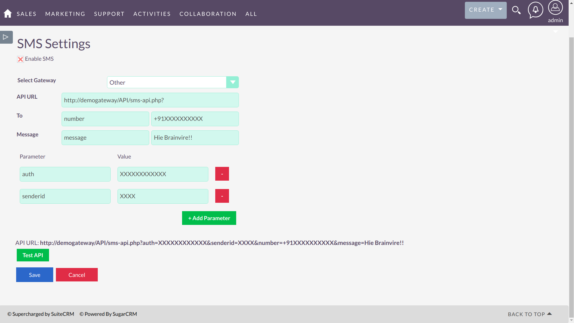 Creating SMS Templates